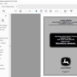 John Deere Tractors Ultimate Series X740 X744 X748 & X749 TM2350 Service Manual - PDF DOWNLOAD